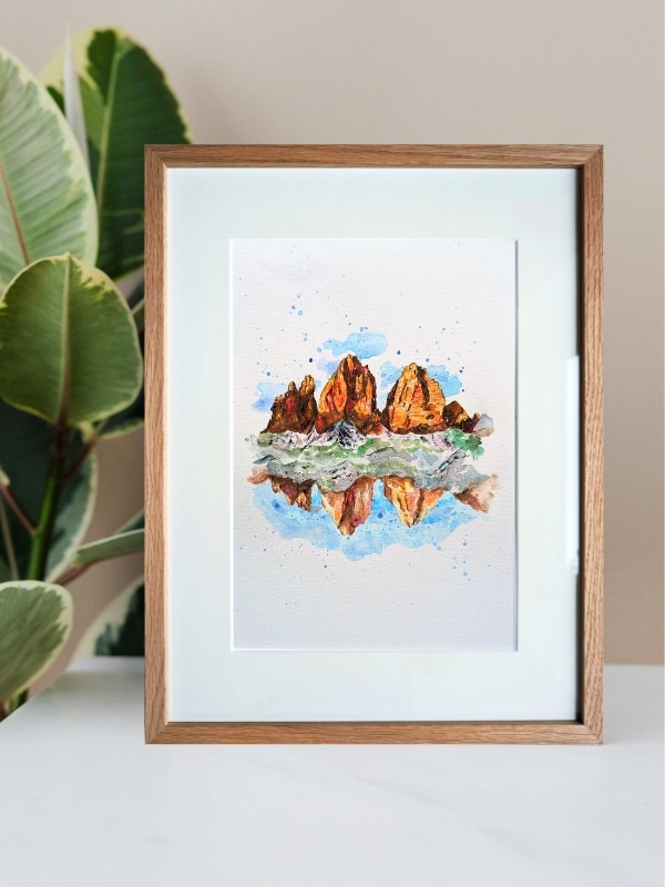 Die drei Zinnen - Acrylgemälde – Bild 3