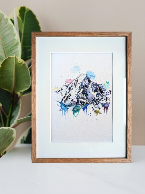 Der Mont Blanc - Aquarell